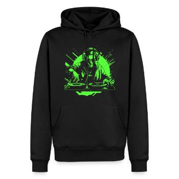 DJ Turntable Trance House Music - Männer Premium Bio Hoodie - Schwarz - Vorne - Nico (187cm)