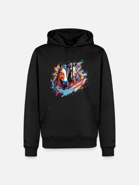 Pferdestärke - Männer Premium Bio Hoodie - Schwarz