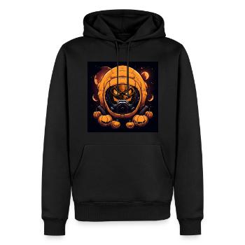 Die Invasion der Kürbisse - Männer Premium Bio Hoodie - Schwarz - Vorne - Nico (187cm)