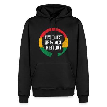 Product of Black History - Men’s Premium Organic Hoodie - black - Front - Nico (187cm)