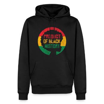 Product of Black History - Men’s Premium Organic Hoodie - black - Front - Nico (187cm)