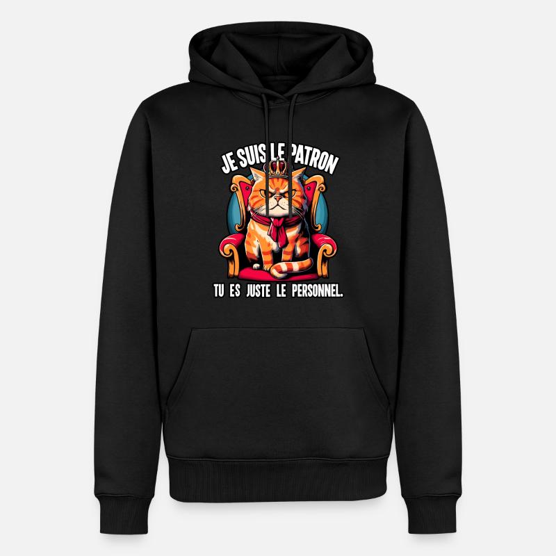 je suis le patron, chat. - Sweat à capuche Premium bio Homme - noir