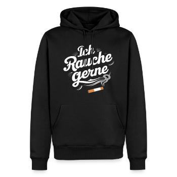 I like to smoke - Men’s Premium Organic Hoodie - black - Front - Nico (187cm)