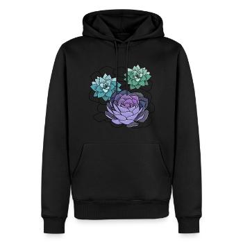 Sukkulenten - Männer Premium Bio Hoodie - Schwarz - Vorne - Nico (187cm)