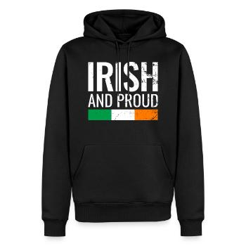 Irlandais et fier Irlande Drapeau irlandais Irlandais - Sweat à capuche Premium bio Homme - noir - Devant - Nico (187cm)