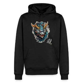 Chinesischer Drache, Dragon - Männer Premium Bio Hoodie - Schwarz - Vorne - Nico (187cm)