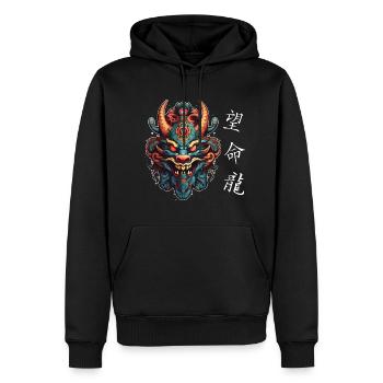 Chinesischer Drache, Dragon - Männer Premium Bio Hoodie - Schwarz - Vorne - Nico (187cm)