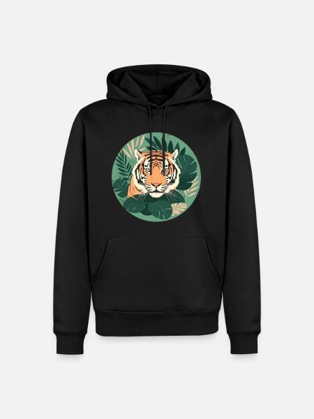 Tropical Tiger Animal Lover - Men’s Premium Organic Hoodie - black