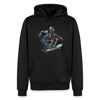 Skateboard Skelett - Männer Premium Bio Hoodie - Schwarz - Vorne - Nico (187cm)