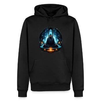Buddha In Meditation - Männer Premium Bio Hoodie - Schwarz - Vorne - Nico (187cm)