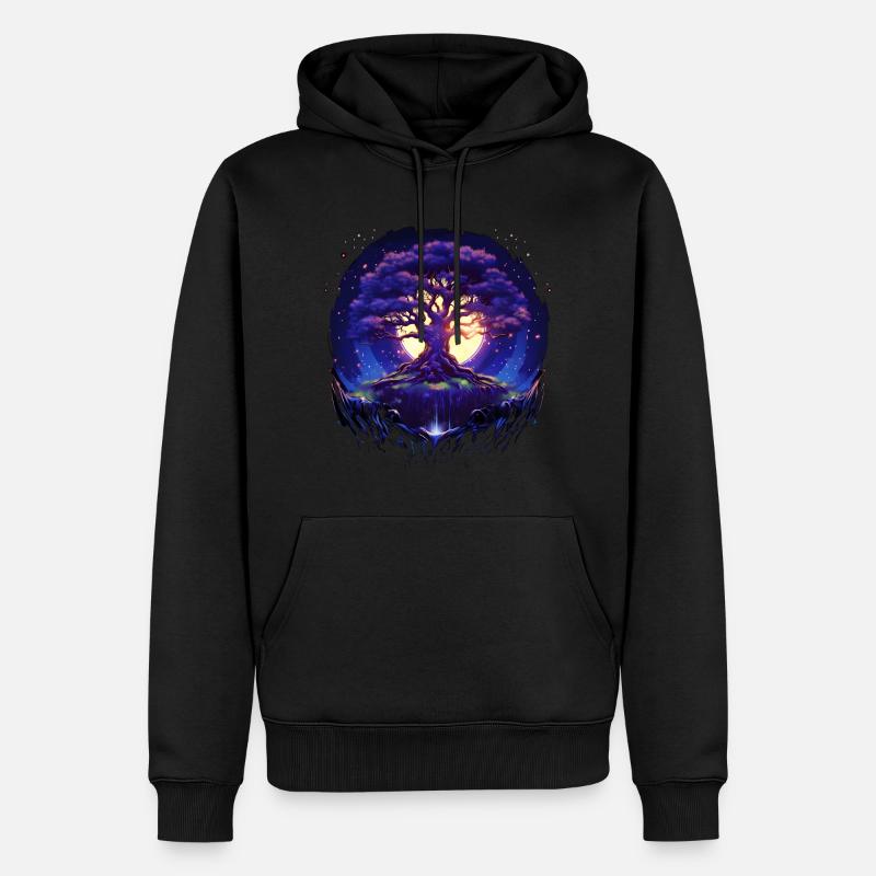 Baum Des Lebens - Männer Premium Bio Hoodie - Schwarz