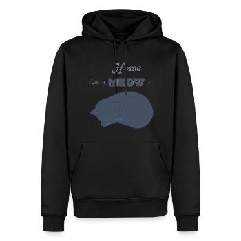 La maison est là où se trouve le miaulement (petite boule de poils) - Sweat à capuche Premium bio Homme - noir - Devant - Nico (187cm)