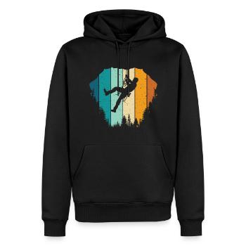 Grimpeur d’escalade - Sweat à capuche Premium bio Homme - noir - Devant - Nico (187cm)