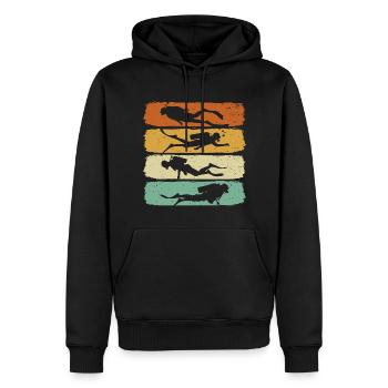 tauchen retro taucher scuba taucherin - Männer Premium Bio Hoodie - Schwarz - Vorne - Nico (187cm)