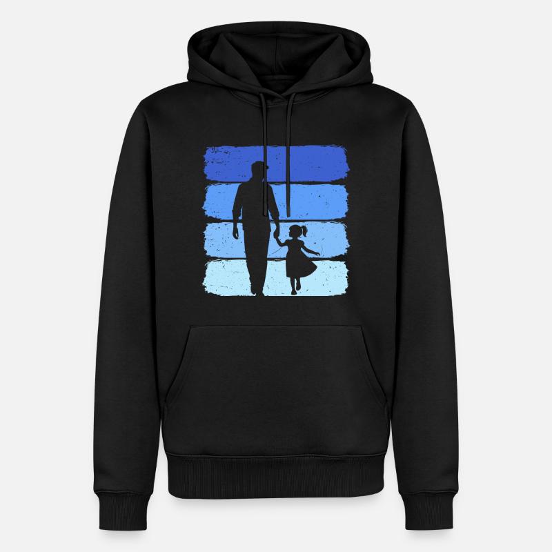 Padre e figlia vintage nonno e nipote grembiule - Felpa con cappuccio ecologica premium da uomo - nero