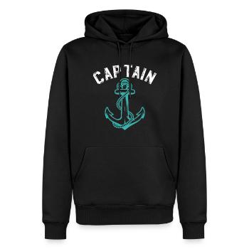 Kapitän Capitaine Anker - Sweat à capuche Premium bio Homme - noir - Devant - Nico (187cm)