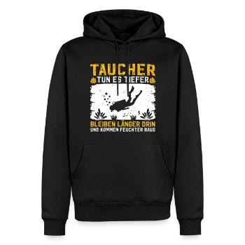Taucher - Männer Premium Bio Hoodie - Schwarz - Vorne - Nico (187cm)