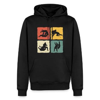 Jiu-Jitsu Retro Jiu jitsu - Männer Premium Bio Hoodie - Schwarz - Vorne - Nico (187cm)