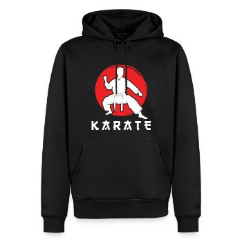 karate - Männer Premium Bio Hoodie - Schwarz - Vorne - Nico (187cm)