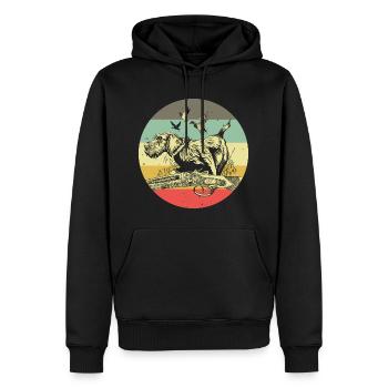 Motif allemand de chasseur de chien à poil de fil - Sweat à capuche Premium bio Homme - noir - Devant - Nico (187cm)