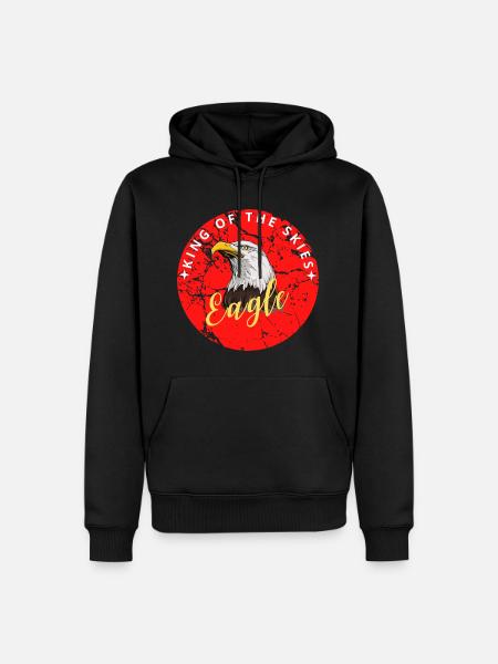 Weißkopfseeadler t Shirt Design - Männer Premium Bio Hoodie - Schwarz