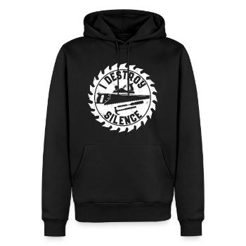 Charpentier | Artisanat Artisans Idées cadeaux en bois - Sweat à capuche Premium bio Homme - noir - Devant - Nico (187cm)