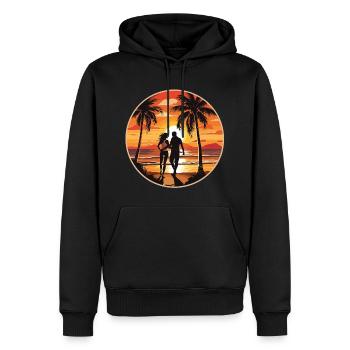 Strand Insel Meer Paar - Männer Premium Bio Hoodie - Schwarz - Vorne - Nico (187cm)