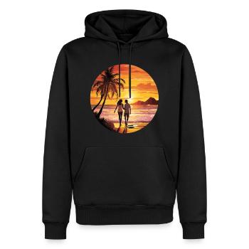 Beach Romantic Couple - Men’s Premium Organic Hoodie - black - Front - Nico (187cm)