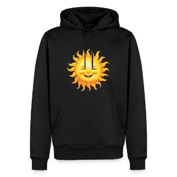 Sonne Lächelnd - Freudiger Sonnenschein - Männer Premium Bio Hoodie - Schwarz - Vorne - Nico (187cm)