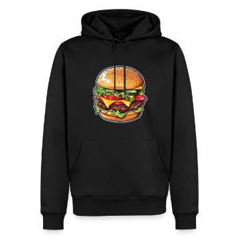 Cheeseburger Magic - Sweat à capuche Premium bio Homme - noir - Devant - Nico (187cm)