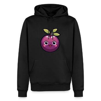 Prune Kawaii Prune Douce - Sweat à capuche Premium bio Homme - noir - Devant - Nico (187cm)