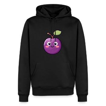 Prune Kawaii Prune Douce - Sweat à capuche Premium bio Homme - noir - Devant - Nico (187cm)