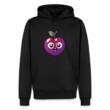 Prune Kawaii - Sweat à capuche Premium bio Homme - noir - Devant - Nico (187cm)