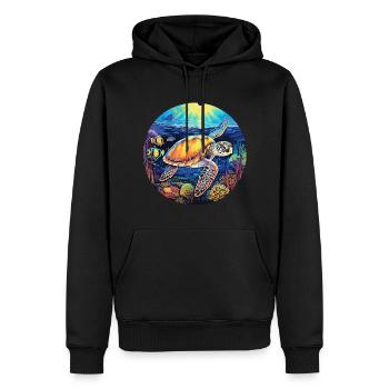 Mystische Marine Melodie - Männer Premium Bio Hoodie - Schwarz - Vorne - Nico (187cm)