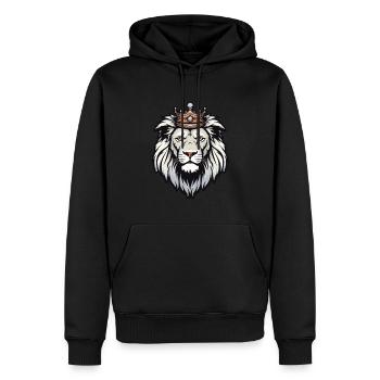 Le roi brillant - Sweat à capuche Premium bio Homme - noir - Devant - Nico (187cm)