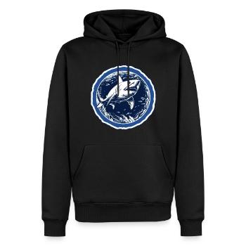 Majestätische Tiefe - Männer Premium Bio Hoodie - Schwarz - Vorne - Nico (187cm)