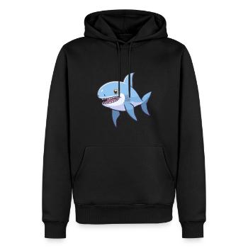 Kawaii Hai - Prédateur espiègle - Sweat à capuche Premium bio Homme - noir - Devant - Nico (187cm)