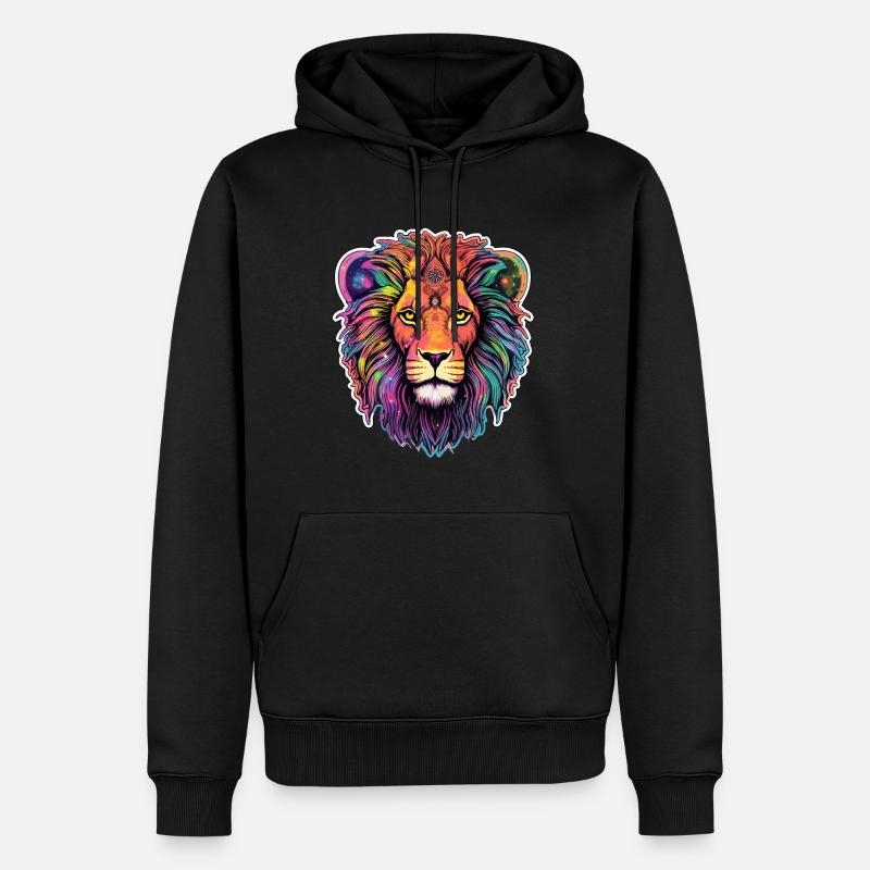 Löwe Himmlisch - Himmlisches Brüllen - Männer Premium Bio Hoodie - Schwarz