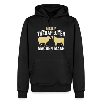 meine therapeuten machen määh - Männer Premium Bio Hoodie - Schwarz - Vorne - Nico (187cm)