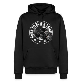 Echte Männer Fahren Trikes | Triker Geschenkideen - Männer Premium Bio Hoodie - Schwarz - Vorne - Nico (187cm)