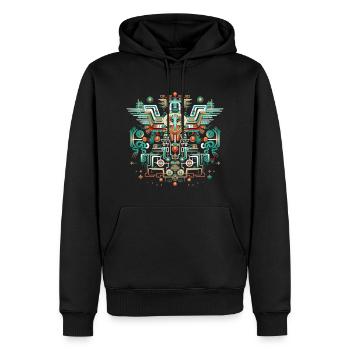 Aztec Misticism - Männer Premium Bio Hoodie - Schwarz - Vorne - Nico (187cm)