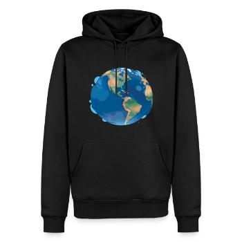 Erde - Männer Premium Bio Hoodie - Schwarz - Vorne - Nico (187cm)