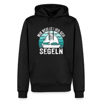 Mir reichts ich geh segeln t-shirt segler - Männer Premium Bio Hoodie - Schwarz - Vorne - Nico (187cm)