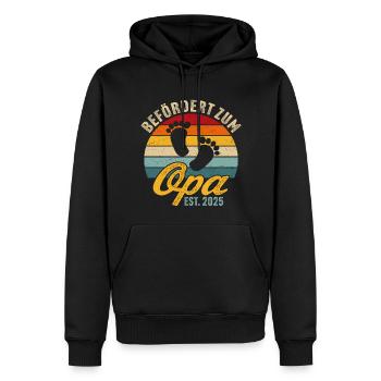 Befördert zum Opa 2025 Großvater seit 2025 - Männer Premium Bio Hoodie - Schwarz - Vorne - Nico (187cm)
