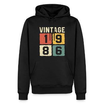 Vintage 1986 Geboren 1986 - Männer Premium Bio Hoodie - Schwarz - Vorne - Nico (187cm)