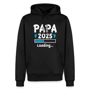 Papa Geschenk für werdende Vater Papa 2025 Loading - Männer Premium Bio Hoodie - Schwarz - Vorne - Nico (187cm)