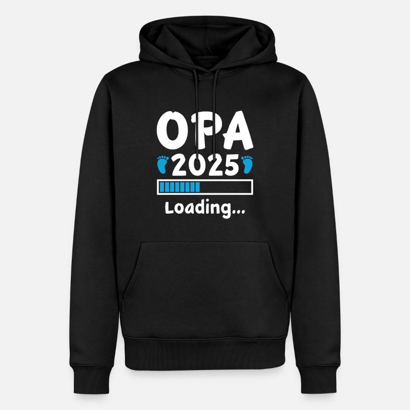 Opa 2025 Loading - Männer Premium Bio Hoodie - Schwarz