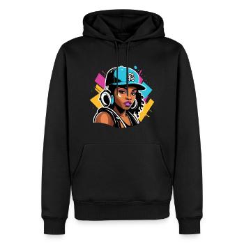 R&B-Sänger - Männer Premium Bio Hoodie - Schwarz - Vorne - Nico (187cm)