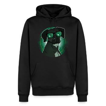 Union africaine - Sweat à capuche Premium bio Homme - noir - Devant - Nico (187cm)