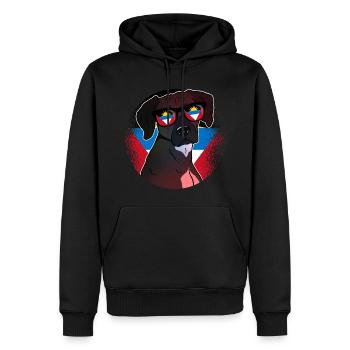 Antigua et Barbuda - Sweat à capuche Premium bio Homme - noir - Devant - Nico (187cm)
